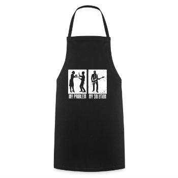 Bassiste Mon Problème Mon Pictogramme Papa Maman - Tablier de cuisine - noir - Devant - AI Model Male 185 dark (185cm)