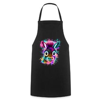 Donkey Graffiti Colorful - Cooking Apron - black - Front - AI Model Male 185 dark (185cm)