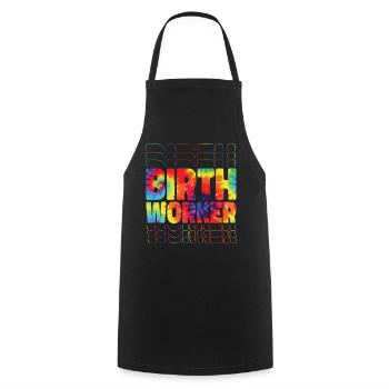 LD Labour And Delivery Nurse - Cooking Apron - black - Front - AI Model Male 185 dark (185cm)