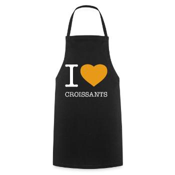 I LOVE CROISSANTS - Kochschürze - Schwarz - Vorne - AI Model Male 185 dark (185cm)