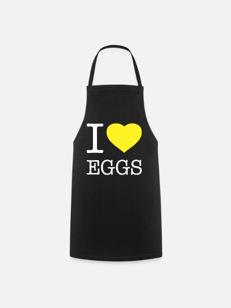 I LOVE EGGS - Kochschürze - Schwarz