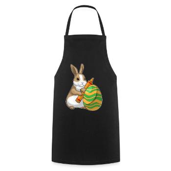 Coloriage de Pâques de Bunny - Tablier de cuisine - noir - Devant - AI Model Male 185 dark (185cm)