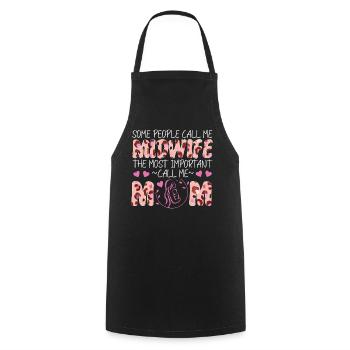Infirmière Sage-femme Accoucheuse Maman - Tablier de cuisine - noir - Devant - AI Model Male 185 dark (185cm)