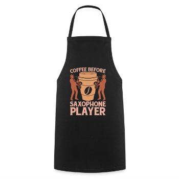 Saxophone Player Coffee Jazz Music Coffee Lover - Cooking Apron - black - Front - AI Model Male 185 dark (185cm)