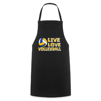 Live Love Volleyball Volleyballspieler Volleyball - Kochschürze - Schwarz - Vorne - AI Model Male 185 dark (185cm)