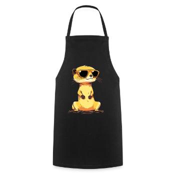 Erdmännchen Mit Sonnenbrille Meerkat - Kochschürze - Schwarz - Vorne - AI Model Male 185 dark (185cm)