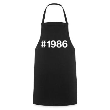 1986 Hashtag 40. Geburtstag 40 Jahre - Kochschürze - Schwarz - Vorne - AI Model Male 185 dark (185cm)