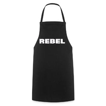 REBEL - Kochschürze - Schwarz - Vorne - AI Model Male 185 dark (185cm)