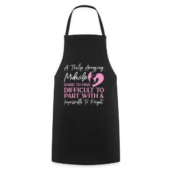 Nurse Midwife Birth Worker A Truly - Cooking Apron - black - Front - AI Model Male 185 dark (185cm)