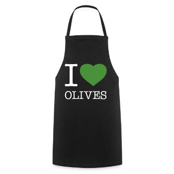 I LOVE OLIVES Oliven - Kochschürze - Schwarz - Vorne - AI Model Male 185 dark (185cm)