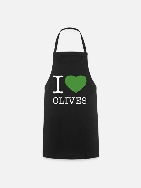 I LOVE OLIVES Oliven - Kochschürze - Schwarz