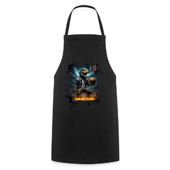 Basketball T Rex - Cooking Apron - black - Front - AI Model Male 185 dark (185cm)