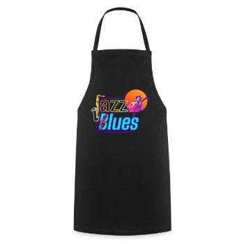 Musique Jazz et Blues | Ressentez la musique - Tablier de cuisine - noir - Devant - AI Model Male 185 dark (185cm)