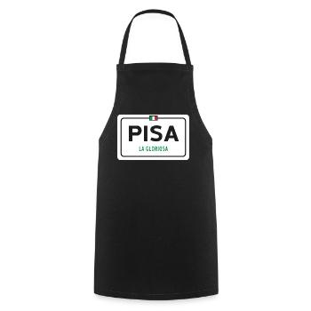 Ortsschild von Pisa - Kochschürze - Schwarz - Vorne - AI Model Male 185 dark (185cm)