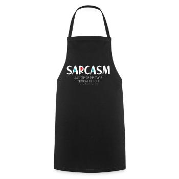 Sarcasm (dark) - Cooking Apron - black - Front - AI Model Male 185 dark (185cm)
