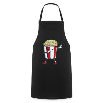 movies series lovers cinema popcorn dab dabbing - Cooking Apron - black - Front - AI Model Male 185 dark (185cm)