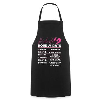 Nurse Midwife Birth Worker Midwife - Cooking Apron - black - Front - AI Model Male 185 dark (185cm)
