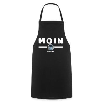 Mismuschelartlogo moin ahoi - Kochschürze - Schwarz - Vorne - AI Model Male 185 dark (185cm)