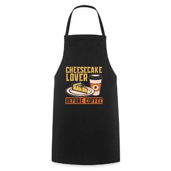 Amateur de gâteau au fromage avant de préparer le café Amateur de café - Tablier de cuisine - noir - Devant - AI Model Male 185 dark (185cm)