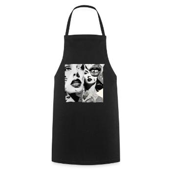 Conception de fragments d’images - Tablier de cuisine - noir - Devant - AI Model Male 185 dark (185cm)