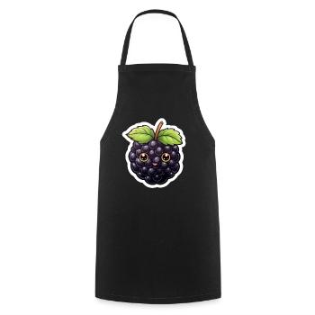 Süße Brombeere Illustration – Kawaii Stil - Kochschürze - Schwarz - Vorne - AI Model Male 185 dark (185cm)