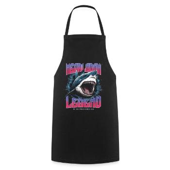 Mégalodon - Requin - Légende des mers primitives - Tablier de cuisine - noir - Devant - AI Model Male 185 dark (185cm)