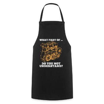 What an.. Don't you understand? Humorous wisdom - Cooking Apron - black - Front - AI Model Male 185 dark (185cm)