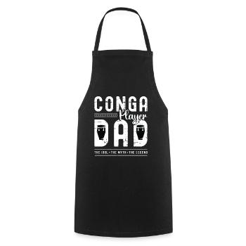 Papa joueur de conga L’idole Le mythe Le tambour de conga - Tablier de cuisine - noir - Devant - AI Model Male 185 dark (185cm)