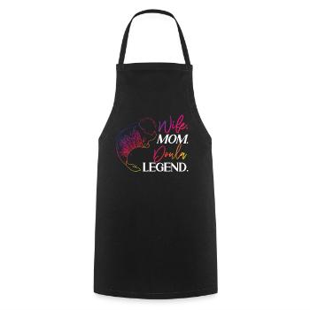 Doula accoucheuse maman femme. Maman. - Tablier de cuisine - noir - Devant - AI Model Male 185 dark (185cm)