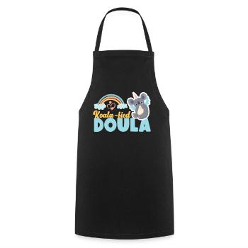 Doula Birth Worker Koala - Kochschürze - Schwarz - Vorne - AI Model Male 185 dark (185cm)