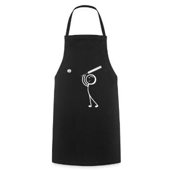 Cricketing Cricket Stick Figure Funny Cricket Play - Kochschürze - Schwarz - Vorne - AI Model Male 185 dark (185cm)