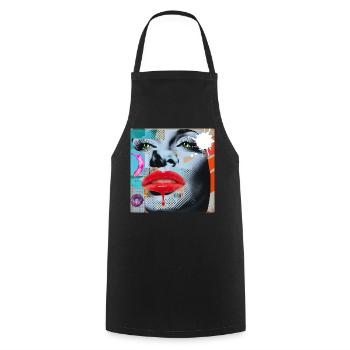 Colorful Collage Pop Art - Cooking Apron - black - Front - AI Model Male 185 dark (185cm)
