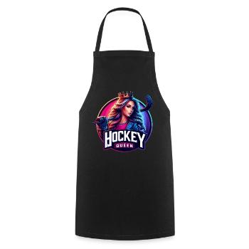 Reine du hockey - Tablier de cuisine - noir - Devant - AI Model Male 185 dark (185cm)