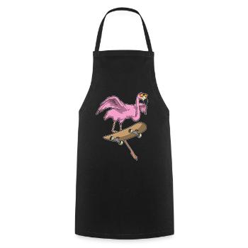 Flamingo Skater Skateboard Sport - Tablier de cuisine - noir - Devant - AI Model Male 185 dark (185cm)