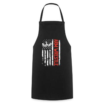 Bras de fer Drapeau américain Bras de fer Bras de fer - Tablier de cuisine - noir - Devant - AI Model Male 185 dark (185cm)