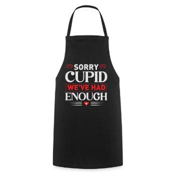 Sorry Amor, wir hatten genug Zitat T-Shirt - Kochschürze - Schwarz - Vorne - AI Model Male 185 dark (185cm)