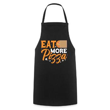 Eat More Pizza - Pizzeria - Tshirt à pizza - Tablier de cuisine - noir - Devant - AI Model Male 185 dark (185cm)