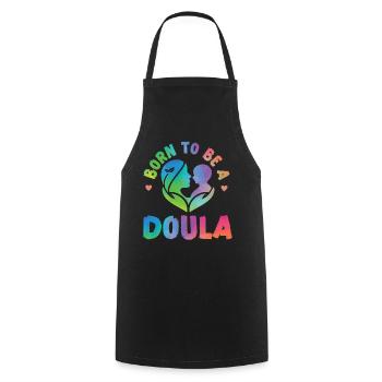 Doula Birth Worker Born To Be A - Cooking Apron - black - Front - AI Model Male 185 dark (185cm)