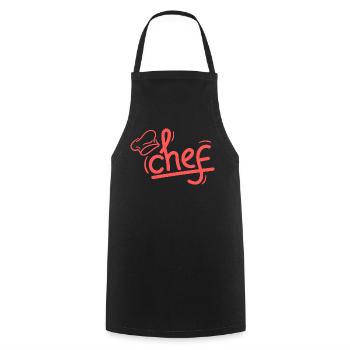 Red Chef Sketch Elegant - Cooking Apron - black - Front - AI Model Male 185 dark (185cm)