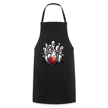 Bowling Pin Faces Funny for Bowling Lovers - Cooking Apron - black - Front - AI Model Male 185 dark (185cm)