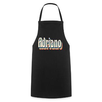 Adriano t-shirt rétro vintage t-shirt cadeau - Tablier de cuisine - noir - Devant - AI Model Male 185 dark (185cm)