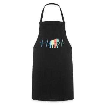 bunte Farben Elefant Elefanten Herzschlag Symbol - Kochschürze - Schwarz - Vorne - AI Model Male 185 dark (185cm)