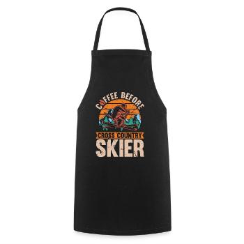 Cross Country Skier Coffee Loves Ski Coffee Lover - Kochschürze - Schwarz - Vorne - AI Model Male 185 dark (185cm)
