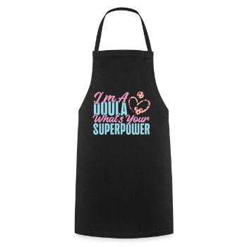 Doula accoucheuse Je suis une doula - Tablier de cuisine - noir - Devant - AI Model Male 185 dark (185cm)