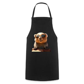 Wombat mit Sonnenbrille Australien Süße Wombats - Kochschürze - Schwarz - Vorne - AI Model Male 185 dark (185cm)