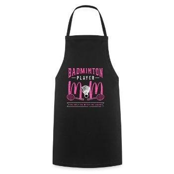 Badminton Player Mom The Idol Loves Badminton - Cooking Apron - black - Front - AI Model Male 185 dark (185cm)