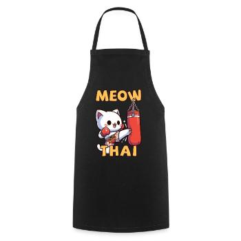 Muay Thai Boxing, Thai Boxing Kickboxen Meow Thai - Kochschürze - Schwarz - Vorne - AI Model Male 185 dark (185cm)