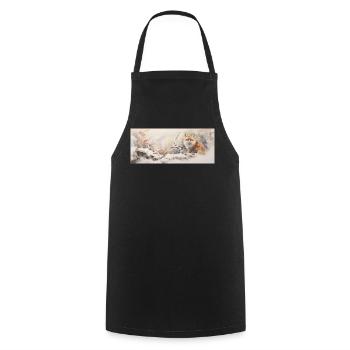Niedlicher kleiner Fuchs - Kochschürze - Schwarz - Vorne - AI Model Male 185 dark (185cm)