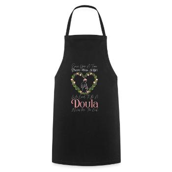Doula Birth Worker Once Upon A - Cooking Apron - black - Front - AI Model Male 185 dark (185cm)
