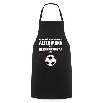 Alter Mann - Heidenheim Fan | Retro Vintage Design - Kochschürze - Schwarz - Vorne - AI Model Male 185 dark (185cm)
